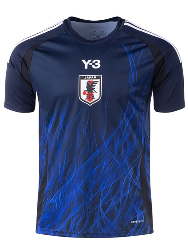 Japan maillot de football à domicile Y3 pour adulte uniforme de football bleu pour homme premier kit de vêtements de sport haut 2024-2025